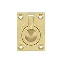 Frelan Polished Brass Flush Ring Pull 50mm 63mm Fixings