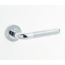 Frelan - Twin Door Handle on Rose - Polished Chrome / Satin Chrome - JV430PCSC - Choice Handles