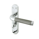 Frelan - Twin Door Handles On Backplate - Bathroom - Dual Finish - Polished Chrome & Satin Chrome - JV433PCSC - Choice Handles