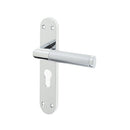 Mitred Suite Door Handle on Euro Profile Lockplate Polished Chrome/Satin Chrome - JV436EPCSC - Choice Handles