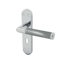 Frelan - Twin Door Handles On Backplate - Lever Lock - Dual Finish - Polished Chrome & Satin Chrome - JV436PCSC - Choice Handles