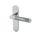 Frelan - Twin Door Handles On Backplate - Latch - Dual Finish - Polished Chrome & Satin Chrome - JV437PCSC - Choice Handles
