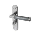 Frelan - Twin Door Handles On Backplate - Bathroom - Dual Finish - Polished Chrome & Satin Chrome - JV438PCSC - Choice Handles