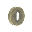 Jedo Designer Standard Keyway Escutcheons on 50mm Round Rose Antique Brass - JV503AB - Choice Handles