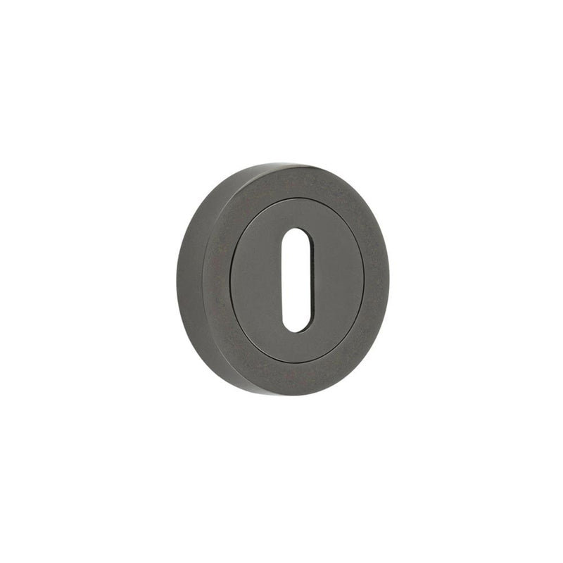 Jedo Designer Standard Keyway Escutcheons on 50mm Round Rose Black Nickel - JV503BN - Choice Handles