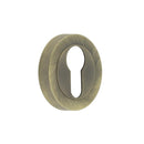 Jedo Designer Euro Profile Escutcheons on 50mm Round Rose Antique Brass - JV503EAB - Choice Handles