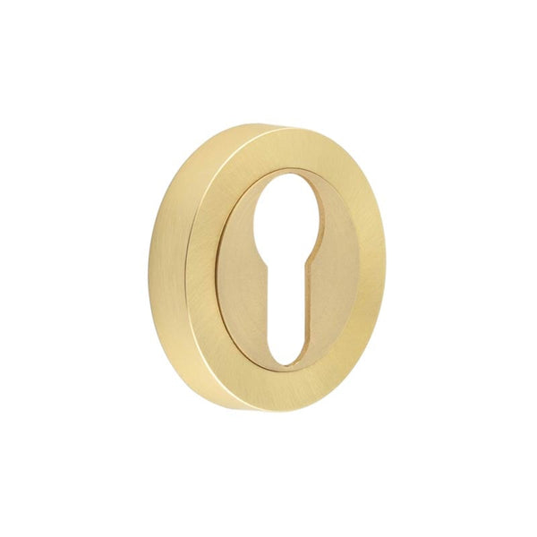 Jedo Designer Euro Profile Escutcheons on 50mm Round Rose Satin Brass - JV503ESB - Choice Handles