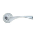 Frelan - Twirl Door Handle On Rose   - Polished Chrome / Satin Chrome - JV504PCSC - Choice Handles