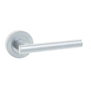 Frelan - Petra Door Handles On Round Rose  - Satin Chrome - JV508SC - Choice Handles