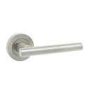 Frelan - Petra Door Handles On Round Rose  - Satin Nickel - JV508SN - Choice Handles
