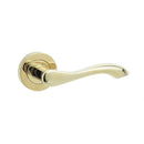 Frelan - Gamma Door Handles On Round Rose  - Polished Brass PVD - JV509PVD - Choice Handles