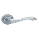 Frelan - Gamma Door Handles On Round Rose  - Satin Chrome - JV509SC - Choice Handles