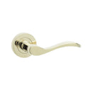 Frelan - Turin Door Handles On Round Rose  - Polished Brass PVD  - JV550PVD - Choice Handles