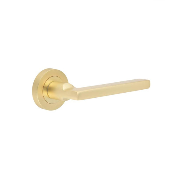 Jedo - Jet Door Handle in Satin Brass - JV600SB - Choice Handles