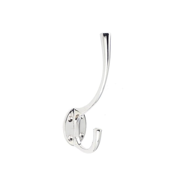 Jedo Solid Brass Hat & Coat Hook 142mm Polished Nickel - JV60PN - Choice Handles