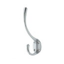 Frelan - Hat & Coat Hook -142mm x 64mm - Satin Chrome - JV60SC - Choice Handles