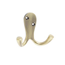 Frelan - Double Robe Hook 53mm x 27mm - Antique Brass - JV62AB - Choice Handles