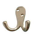 Frelan - Double Robe Hook 53mm x 27mm - Polished Brass - JV62PB - Choice Handles