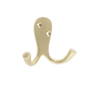 Jedo Double Robe Hooks 53mm Satin Brass - JV62SB - Choice Handles