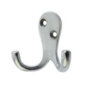 Frelan - Double Robe Hook 53mm x 27mm - Satin Chrome - JV62SC - Choice Handles