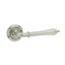 Frelan  - Camille Door Handles On Round Rose  - Satin Nickel - JV651SN - Choice Handles
