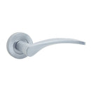 Frelan  - Monaco Door Handles On Round Rose  - Satin Chrome - JV690SC - Choice Handles