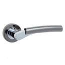 Frelan Hardware - Arkus Door Handles On Round Rose  - Black Nickel/Polished Chrome - JV760PCBN - Choice Handles