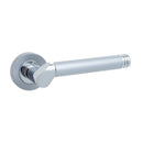 Frelan - Octavia Door Handle on Rose  - Polished Chrome / Satin Chrome - JV765PCSC - Choice Handles