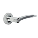 Frelan  - Modena Door Handles On Round Rose  - Satin Chrome/Polished Chrome - JV780PCSC - Choice Handles