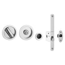 Frelan - Sliding Round Pocket Door Bathroom Lock Set (35mm - 38mm) - Polished Chrome - JV821PC - Choice Handles