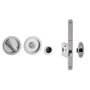 Frelan - Sliding Round Pocket Door Bathroom Lock Set (40mm - 45mm) - Satin Chrome - JV825SC - Choice Handles
