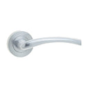 Frelan  - Opal Door Handles On Round Rose  - Satin Chrome - JV844SC - Choice Handles