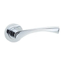 Frelan  - Comet Door Handles On Round Rose  - Polished Chrome - JV845PC - Choice Handles