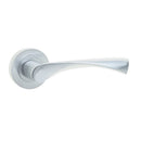 Frelan  - Comet Door Handles On Round Rose  - Satin Chrome - JV845SC - Choice Handles