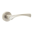 Frelan  - Comet Door Handles On Round Rose  - Satin Nickel - JV845SN - Choice Handles