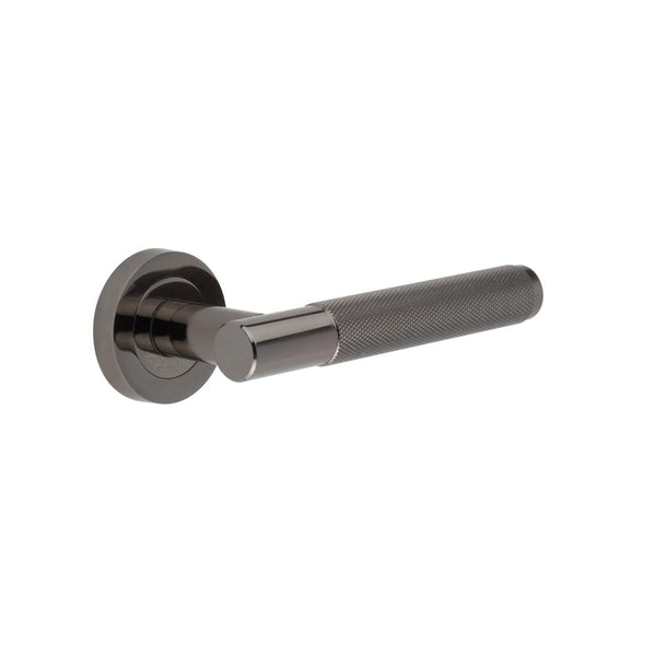 Jedo Bari Knurled Door Handles Black Nickel - JV850BN - Choice Handles