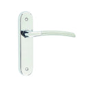 Jedo - Lorenzo Kontrax Suite Door Handle on Latchplate - Satin Chrome/Polished Chrome - JV863PCSC - Choice Handles