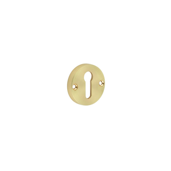 Contemporary Satin Brass Escutcheons for Mortice Knobs - JV866SB - Choice Handles