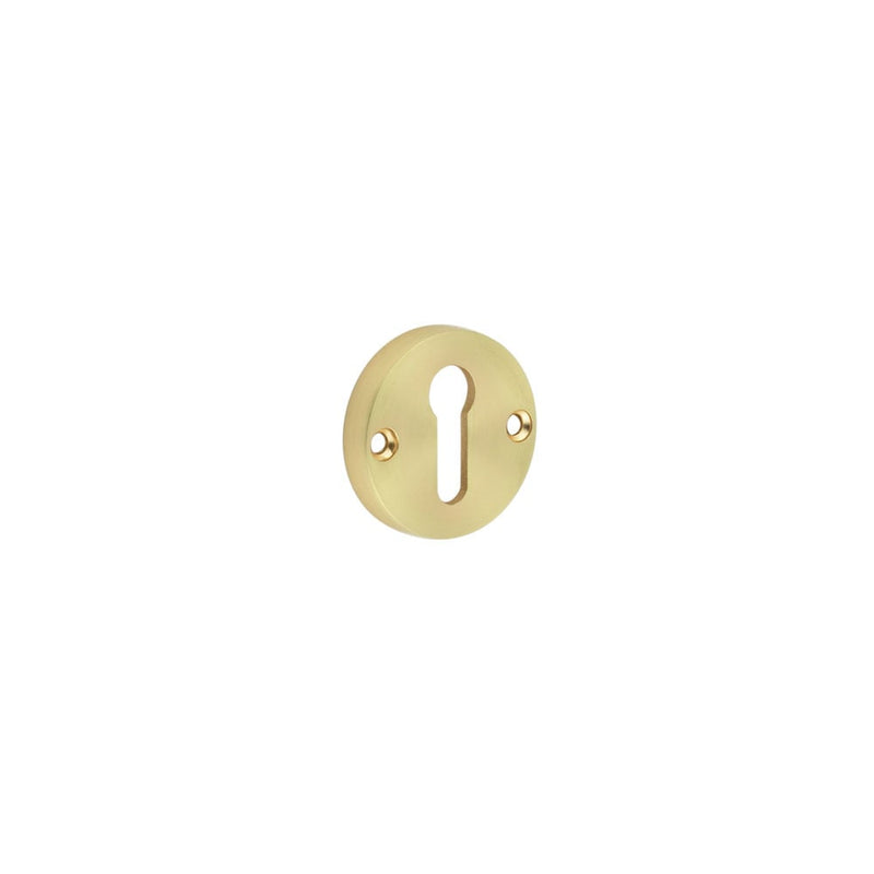 Contemporary Satin Brass Escutcheons for Mortice Knobs - JV866SB - Choice Handles