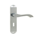 Frelan - Broadway Door Handles On Backplate - Lever Lock - Satin Chrome - JV920SC - Choice Handles