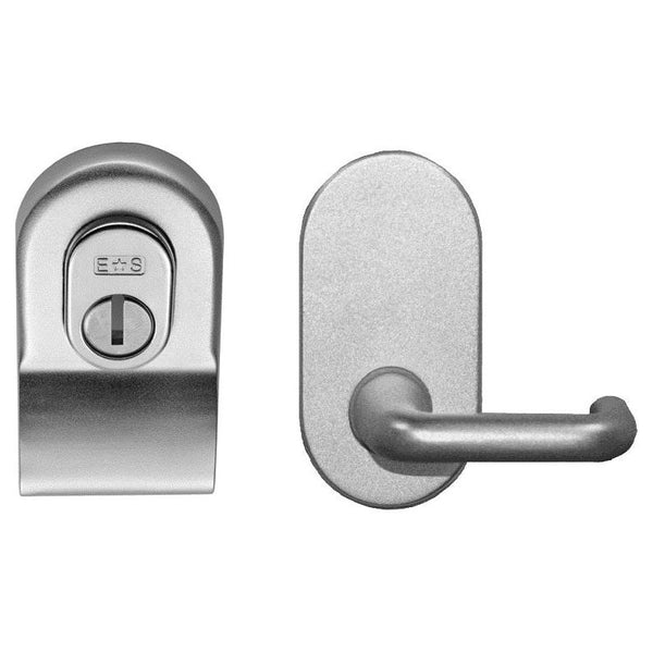 Eurospec - Security Cylinder Pull with Mini Lever - Satin Chrome - LCP1000SC - Choice Handles