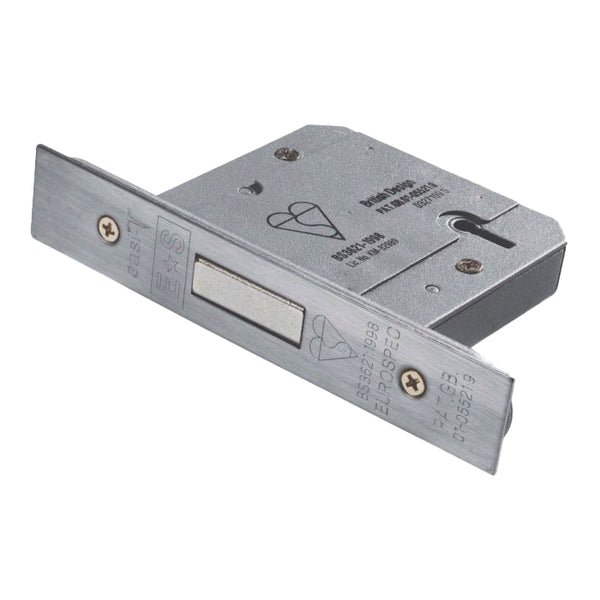 Eurospec - Easi T 5 Lever BS Deadlock 76mm - Satin Stainless Steel - LDB5530SSS - Choice Handles