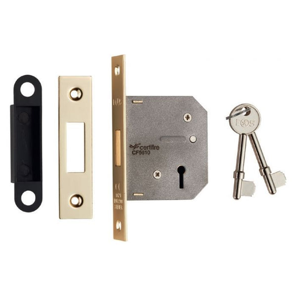 Eurospec - 3 Lever Deadlock 64mm - Electro Brassed - LDE5325EB - Choice Handles