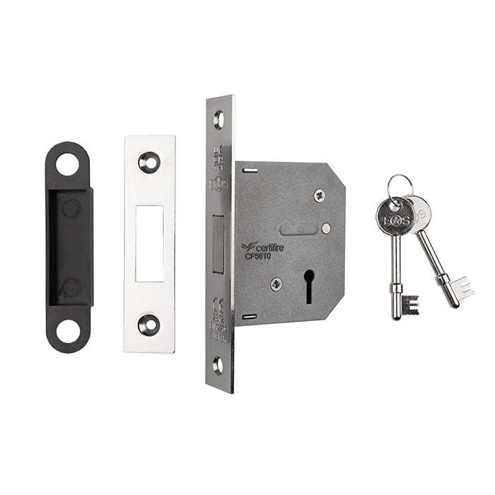 Eurospec - 3 Lever Deadlock 64mm - Nickel Plate - LDE5325NP - Choice Handles