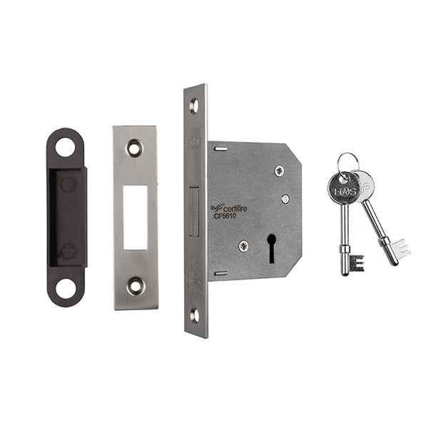 Eurospec - 3 Lever Deadlock 64mm - Satin Nickel - LDE5325SN - Choice Handles