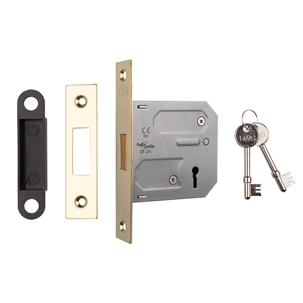 Eurospec - 3 Lever Deadlock 76mm - Electro Brassed - LDE5330EB - Choice Handles