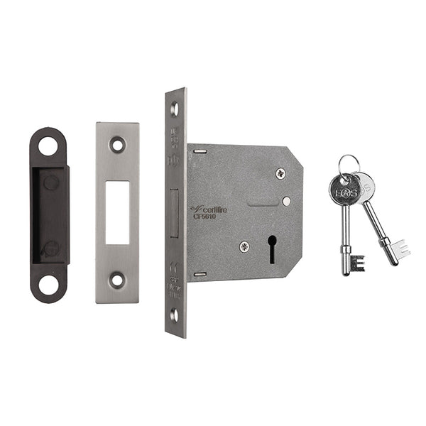 Eurospec - 3 Lever Deadlock 76mm - Satin Nickel - LDE5330SN - Choice Handles