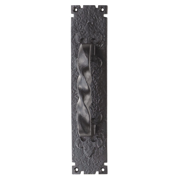 Carlisle Brass - Barley Twist Pull Handle On Backplate 310 x 65 mm - Black Antique - LF5101 - Choice Handles