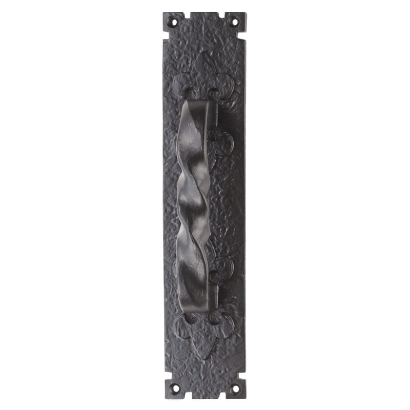 Carlisle Brass - Barley Twist Pull Handle On Backplate 310 x 65 mm - Black Antique - LF5101 - Choice Handles