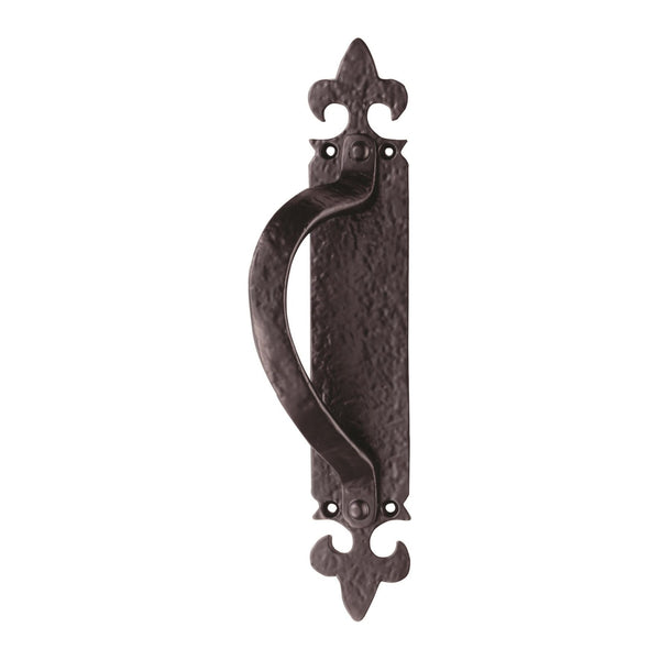 Carlisle Brass - Offset Pull Handle On Backplate Left Hand 260 x 45 mm - Black Antique - LF5260LH - Choice Handles